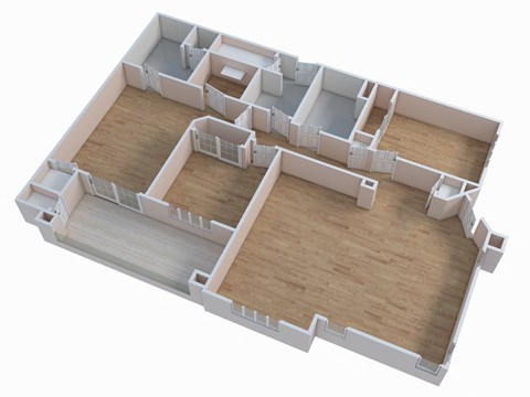 Floor plan for 3 beds, 2 baths, 1339 sqft